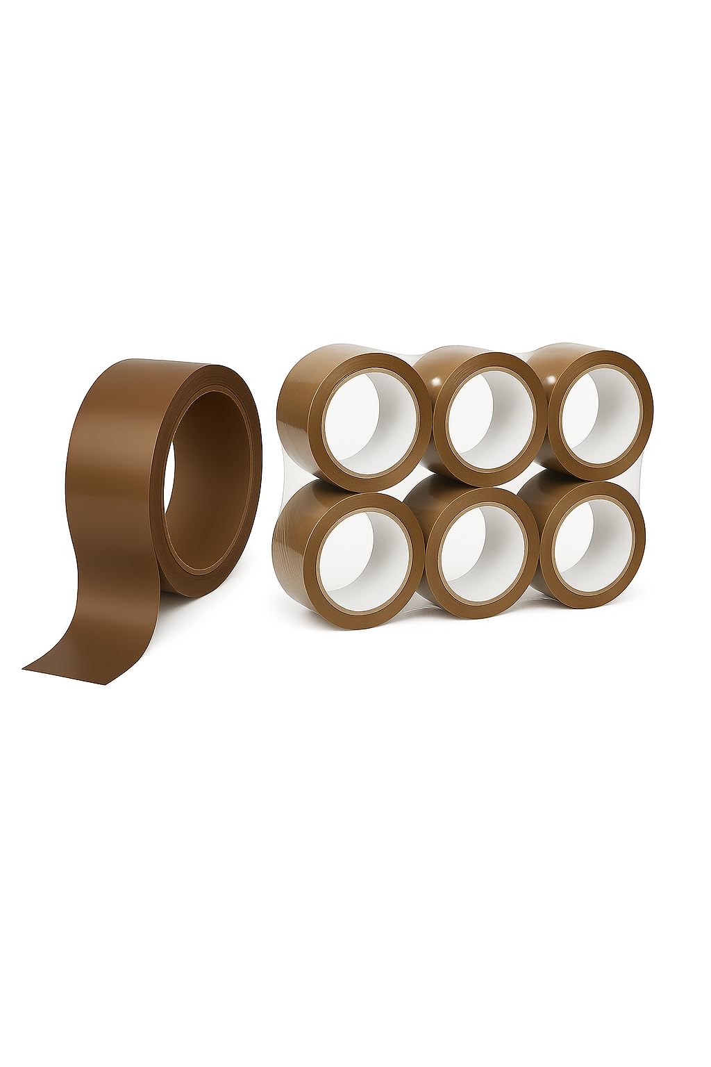 NOCEL Nastro adesivo per imballaggio marrone. Nastro di imballaggio per scatole di cartone, spedizioni e traslochi, 66 m x 48 mm. Nastro da imballaggio multiuso. Nastro adesivo marrone polipropilene