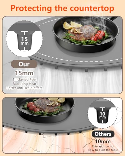 Warming Mat for Food with Adjustable Temperature Timer,10S Fast Heating Electric Food Warming Mat for Parties Buffet Daily,Food Heating Mat with Insulating Pad Raised Feet Protects Table - Image 4