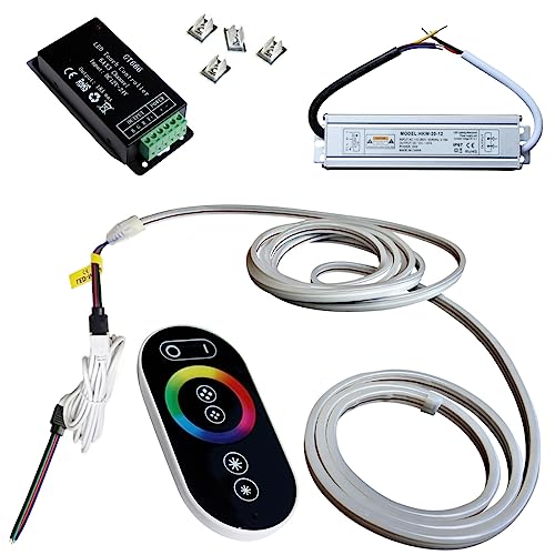 1-5 m RGB 12V + 230V Netzteil + Verlängerung (3m) LED Streifen Stripe Licht Unterbankbeleuchtung Saunabeleuchtung Saunalampe (2m - m/52,49€)