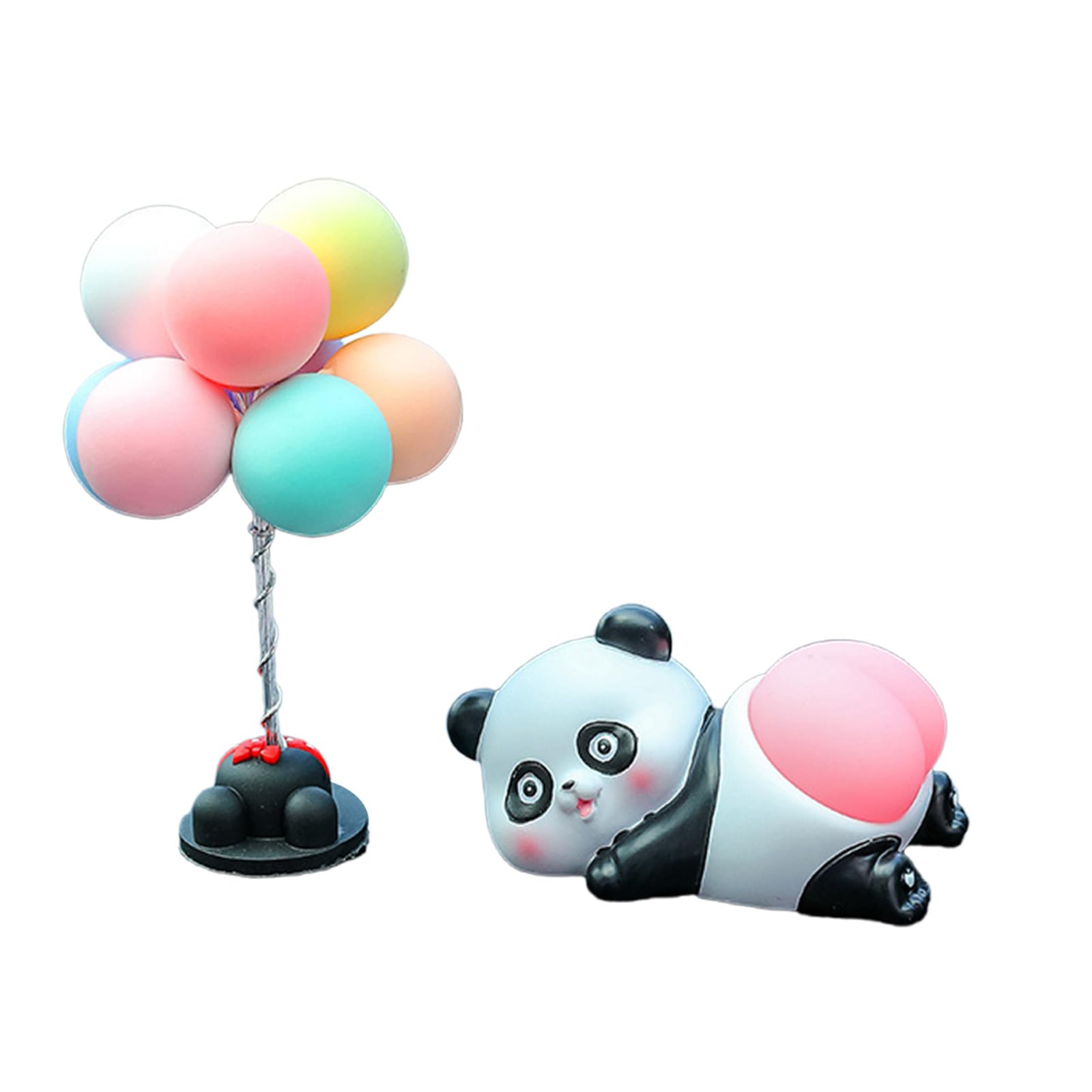 Buxuaaaa Bring Balloons Resin Animal Figurine Ornament Suitable For Car Interior Dashboard Home Decoration Desk Display Stress Relief Miniature Animal Figurines