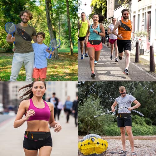 Bumbag Waist Fanny Pack Running Belt for Men Ladies，Against Theft Money Belt for Outdoors Workout Hiking Traveling Gifts for Men Women (Black) - Image 5