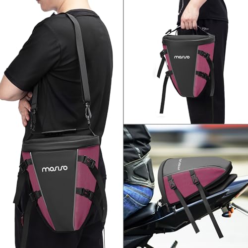 MOSISO Motorcycle Tail Bag Waterproof Polyester Storage Saddle Bag,Rose Red by MOSISO - Used condition - Image 5