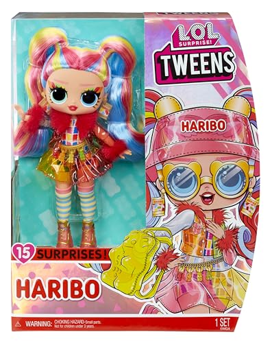 L.O.L. Surprise! Muñeca Tweens Haribo Fashion - Holly Happy con 15 Sorpresas y Diseños de Moda con Temática de Caramelos Haribo - para Niños y Niñas Mayores de 4 Años