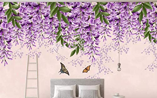 Klassische Mode seidige Tapete frische grüne Blatt Pflanze Blume Aquarell TV Hintergrund Papel de Parede 3d Tapete - 200x140cm/79"x 55