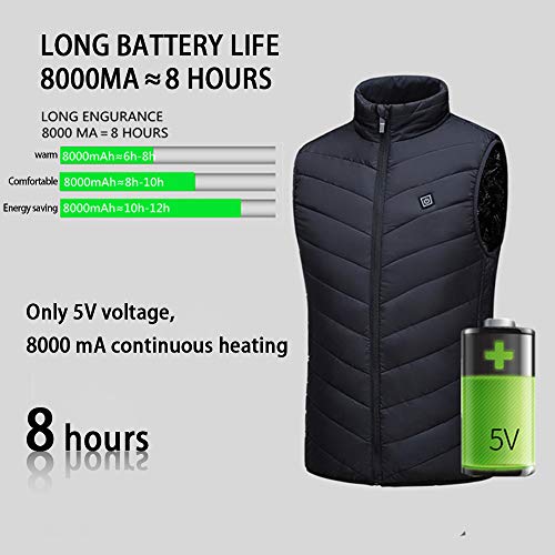 TOPmountain Colete aquecido à prova d'água com aquecimento elétrico USB, roupas aquecidas leves, la