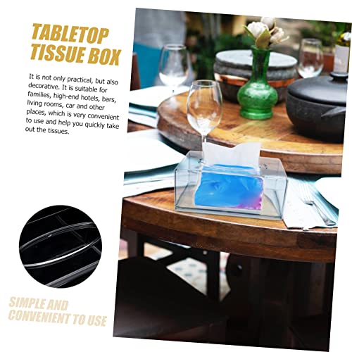 Boîte à mouchoirs transparente en PS avec rangement léger et élégant