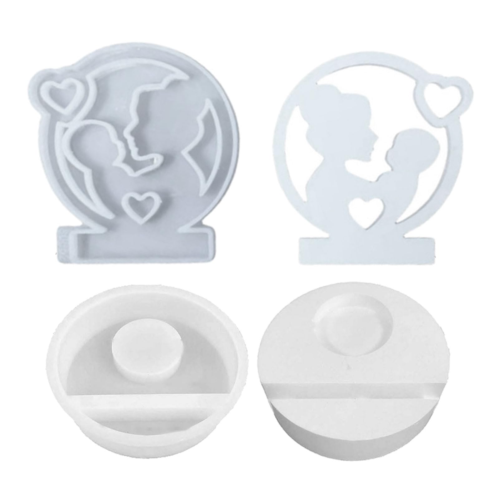 HZBB Day Holder Molds, Holder Molds with Base for Craft Tealight Gypsum Ornaments Celebration