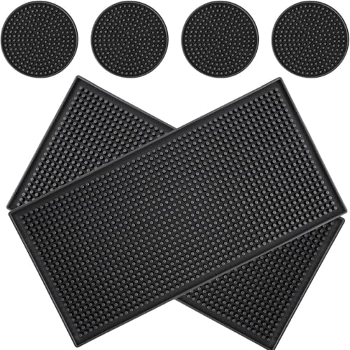 Opiniones de Rombus para comprar hoy. 45 GLURIZ 4 Portavasos para Mesa+2 Tapete para Barra de Bar, Alfombrilla para Barra, Tapete Bartender, Posavasos de Silicona Antideslizante para Cocina, Bartender, Bartops, Cafés