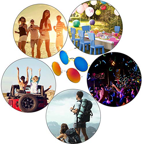 Siquk 20 Pairs Hippie Sunglasses Round Retro Sunglasses 60S Style Metal Frame Goggles For Girls Boys #TOP4