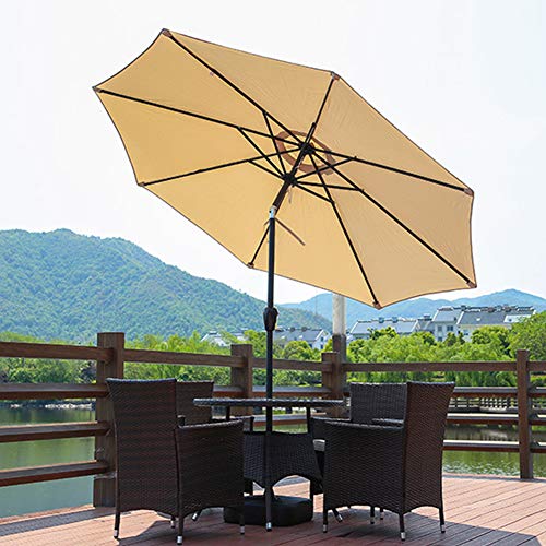 Parasol de mercado 2,7m beige con inclinación para patio