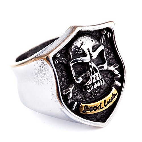 Image of Genuine Stainless Steel Ring Jewelry for Men Fashion Punk Biker Skull Rings
