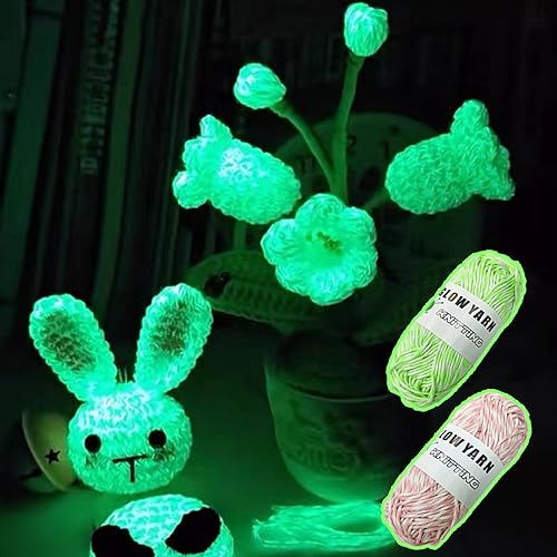 Hilo fluorescente para tejer proyectos nocturnos y manualidades creativas 8
