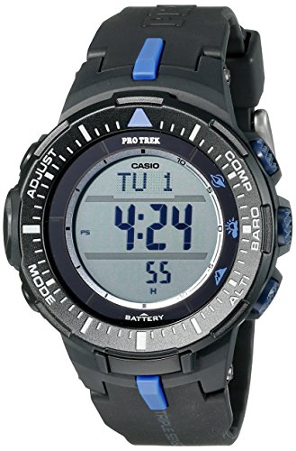 Casio Men's PRG-300-1A2CR Pro Trek Triple-Sensor Tough Solar Black Digital Watch