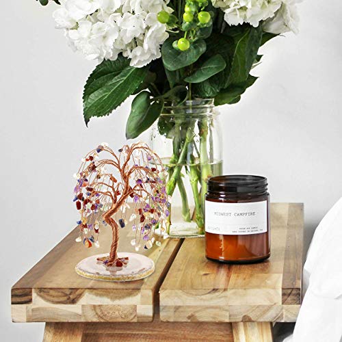 image for Top Plaza 7 Chakra Healing Crystals Copper Money Tree Wrapped On Natur