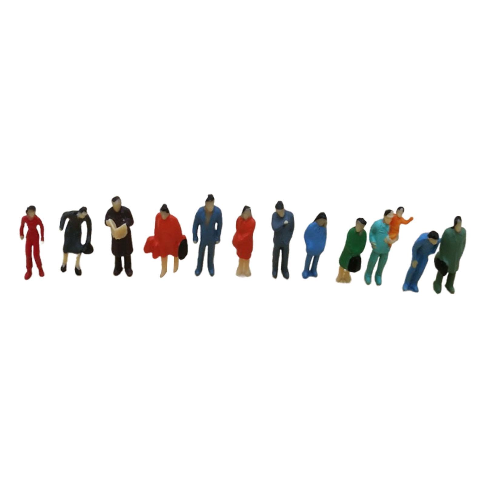 12x 1/87 Collections Mini People Figures for DIY Projects Architecture Model-image-40