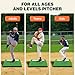 Yes4All Portable Pitching Mound and 2 Baseballs, Pitchers Mound Baseball, Softball Pitching Mound with Antifade Turf and Regulation Pitching Rubber 30 x 30 x 4 Inch for Indoor and Outdoor.
