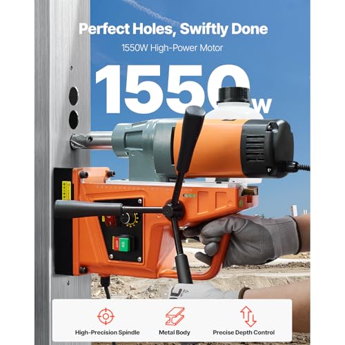 VEVOR Mag Drill Press, 1550W 2" Boring Diameter, 2922lbf Power Magnetic Drill, 500 PRM, 10-Speed, Electric Drilling Machine for Metal Surface, Industrial and Home Improvement