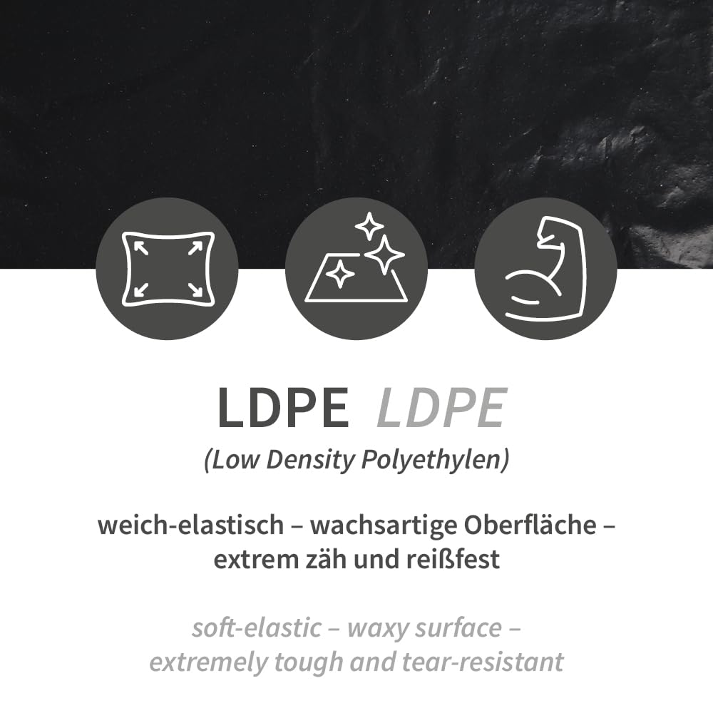 100 Stück, Müllsäcke, FRANZ MENSCH, 70x110cm, schwarz, LDPE, 80my, reißfest | Premium, Rolle, Müllbeutel, Mülltüten, trash bags, Abfallentsorgung, Mülltonnen, Gewerbe, Reinigung