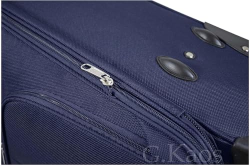 Set 3 Valigie Ormi Espandibile Valigia Semirigide In Tessuto Poliestere 4 Ruote Piroettanti Trolley Piccolo Adatto Bagaglio A Mano Per Cabina Con Compagnie Lowcost (Blu) - 4