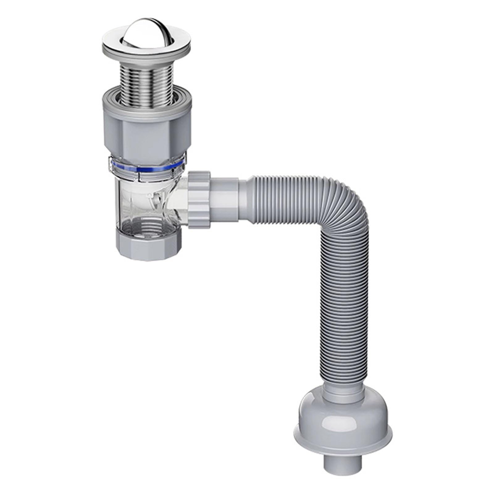 Bathroom Sink Plug Drainer with Pipe Waste Stopper Flipping Plate Drains Waste Stopper Flexible Sink Drain Pipe Bathroom Basins Drainer with Drain