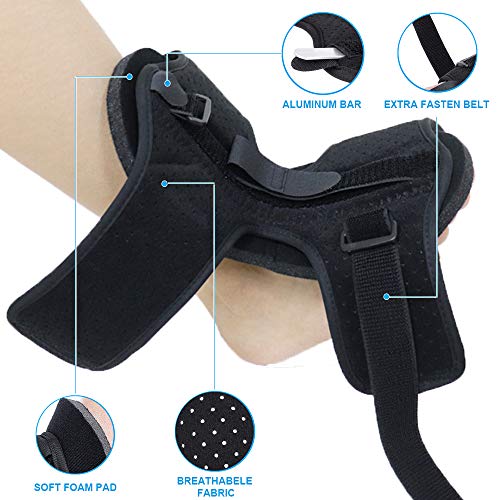 Plantar Fasciitis Night Splint Foot Drop Orthotic Brace, Adjustable Elastic Dorsal Night Splint for Plantar Fasciitis, Orthotic Brace Sleep Support Pain Relief from Tendonitis, Heel, Arch (Red)