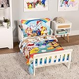 EXPRESSIONS Paw Patrol Toddler Bedding Set (2 Piece Set, Fits Standard Crib Mattress) Includes Microfiber Reversible Comforter, Pillowcase for Kids (Official Paw Patrol Product)