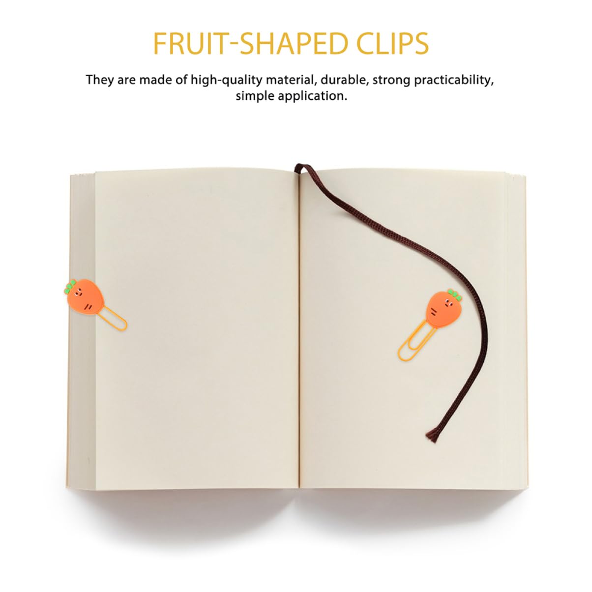 NUOBESTY 40pezzi Graffette Forma Di Frutta Clip Per Documenti Carota Accessori Ufficio e Scuola Design Creativo e Divertente Per Organizzazione Documenti