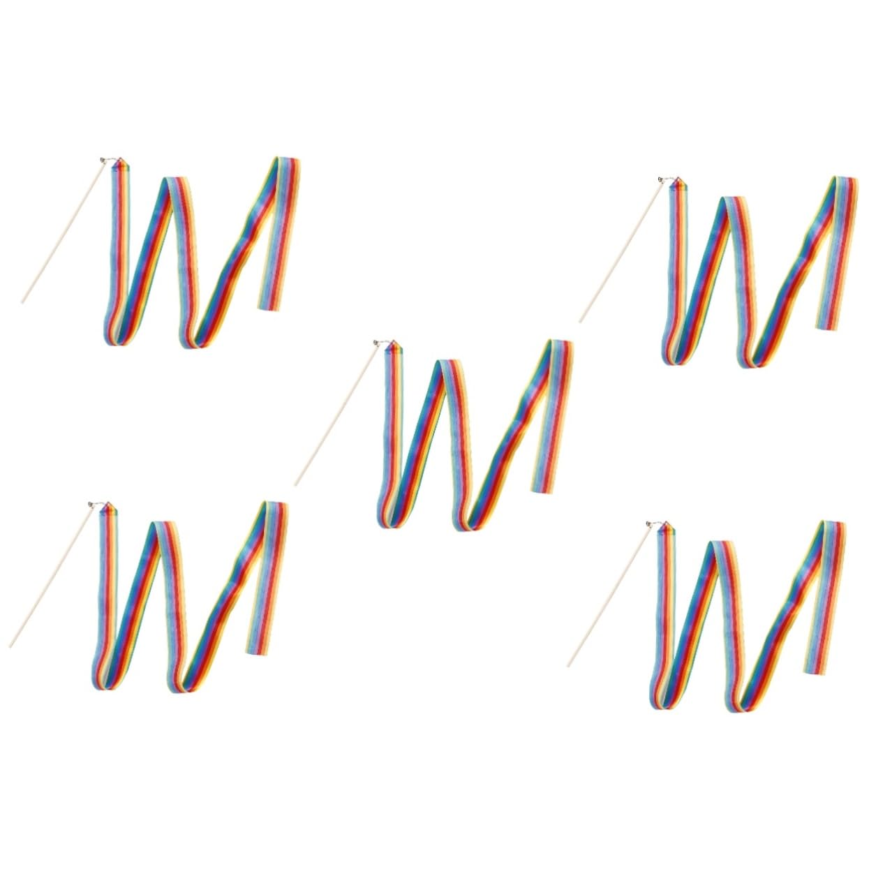 Katzenspielzeug, 2 stücke Regenbogen Teaser Zauberstab Kätzchen Spielzeug Interaktive Katze Katzenminze Necken(Multix5pcs,40.00X2.00X1.50CMx5pcs)