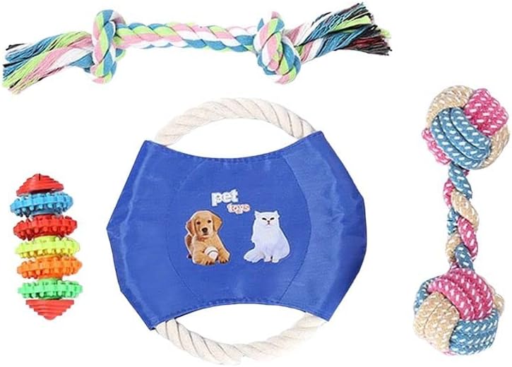 Pet Toys 4 Pack, Puppy Training Chewers, Dental Cleaning for Anxiety, Diamico Toy, Funny, Limited Edition, Teething Toy for Puppies,…