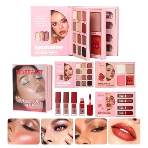 Nevalerra - Paleta de libro de maquillaje, plegable de 3 capas, larga duración, para piel, boda, oficina, fiesta, viaje, viaje
