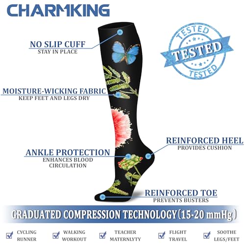 Image of Compression Socks (7 Pairs), 15-20 mmhg is BEST Graduated Athletic & Medical for Men & Women, Running, Flight, Travel, Nurses, Pregnant - Boost Performance, Blood Circulation