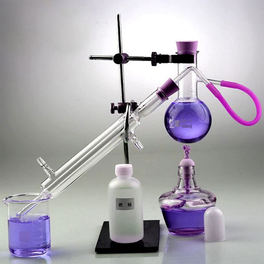 100 ml laboratorio aceite esencial destilación aparato purificador de agua cristalería casa destilador 10 unids kits