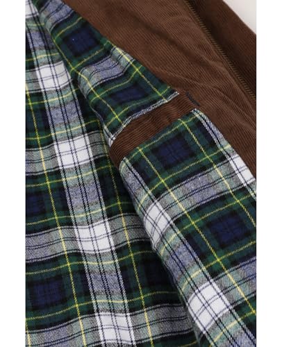 ZENTHACE Men's Corduroy Jacket with Full Flannel Lined,Zip Up Casual Vintage Outerwear Coat,100% Cotton4