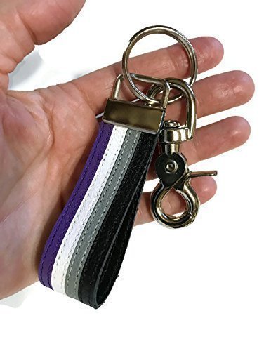 Asexual Pride Leather Keychain Gray-A key Accessory Gift Ace Asexuell Asexuel Jewelry