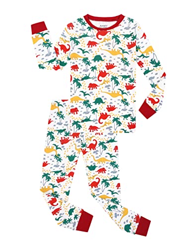 Benaive Boys Pajamas Long Sleeves Sets 100% Cotton 4 Pieces Kids School PJs Boys Sleepwear Size 2T-12 Years3