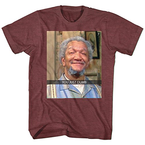 A&E Designs Sanford & Son You Just Dumb T-Shirt, Maroon Heather, 2XL
