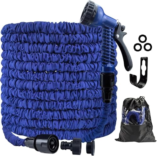 Tuyau d'arrosage extensible de jardin 30m 100ft, Tuyaux d'arrosage pour jardin Tuyau d'arrosage flexible avec pistolet pulvérisateur 7 fonctions, Tuyau d'eau...