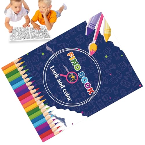 Libro para colorear de dibujos animados – Páginas para colorear de relajación, actividad para adolescentes, búsqueda, juguete, compañero interactivo de entretenimiento | 21 x 28,5 cm, vacaciones