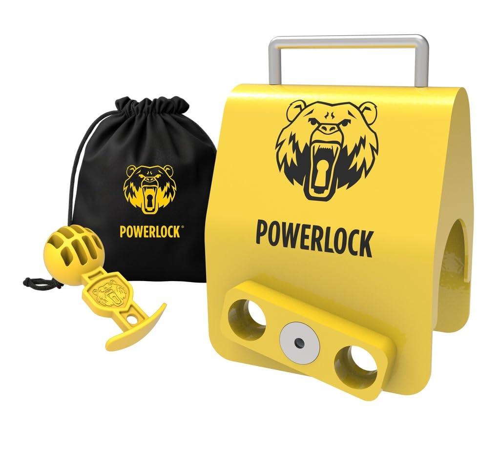 Powerlock T1 - Diebstahlsicherung für Anhänger | SCM geprüft | 25 mm Stahlbolzen | Sicherheits-Schloss mit Schlüsselkarte