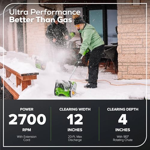 Image of Greenworks 8 Amp 12 inch Electric Snow Shovel