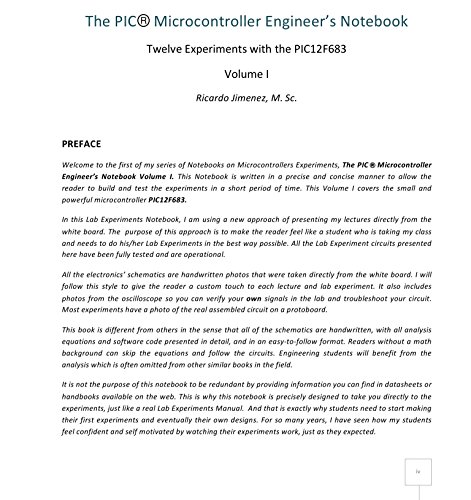 Microcontroller Engineer\'s Notebook. VOL 1. 12 Experiments PIC12F683, Integrated Circuits, Microchips, Instrumentation Analog Digital, Thermometer LCD display LEDs Pulse timer Electronics