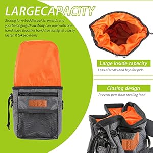 Dog Treat Training Pouch Easily Carries Pet Toys Kibble,Treats Built-in Poop Bag Dispenser 3 Ways to Wear Comes with a Foldable Silicone Bowl(Dark Grey)