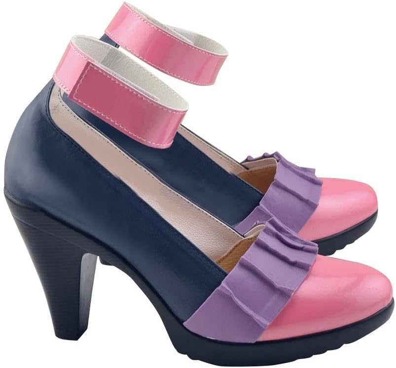 DUNHAO COS Ghoul Kamishiro Rize Cosplay Shoes Women's Mid Heel PU Leather Halloween Shoes