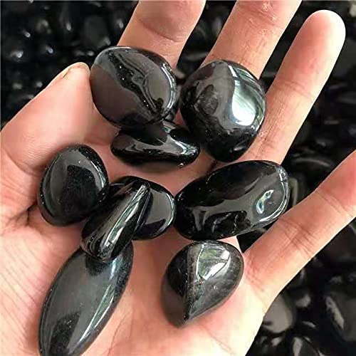 Haussammlung Natürliche Schwarze Obsidian-Trommelsteine ​​für spirituelle Kristalle im Großhandel, 200 g, 20–25 mm