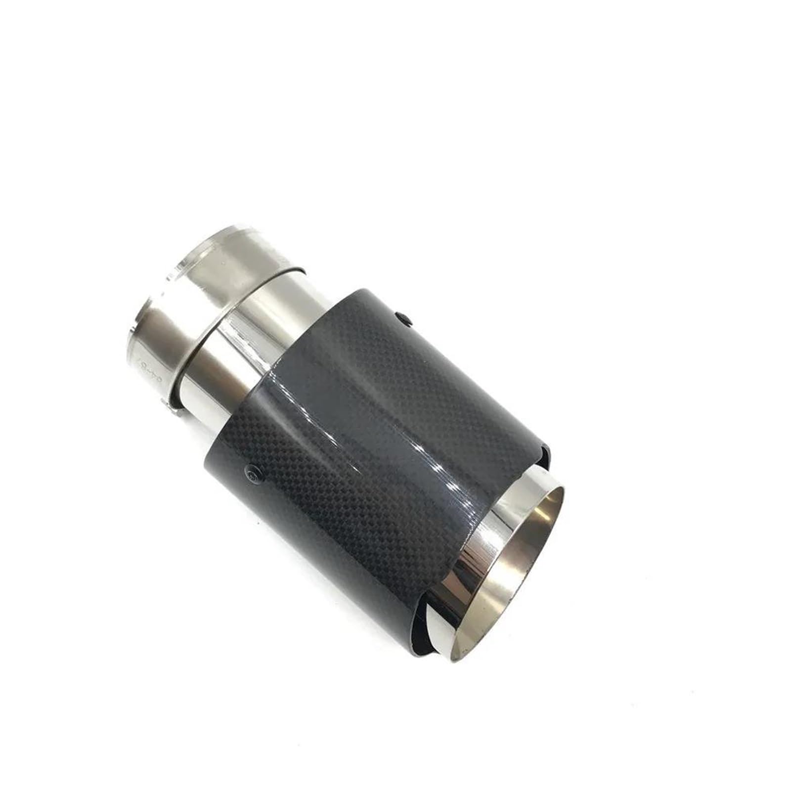 Tubo Escape Coche 1 Pieza Sistema Escape Coche Carbono Brillante Tubo Escape Con Punta Silenciador Acero Inoxidable Plateado Recto Universal Para Golf 7 Cola Escape Tubo (Size : 70MM IN 114MM OUT)