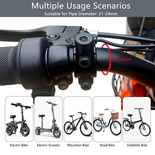 Kuxssul 2Pcs Bike Mirror Handlebar, Convex Mirror Hd Wide Angle Bicycle Mirror [Left + Right], 360° Rotatable Adjustable Shockproof Rearview Mirror For E-Bike Electric Scooter (Dark Grey) #TOP5