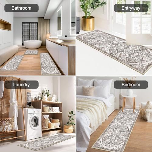 Hebe Rugs Hebe Farmhouse Kitchen Rugs Sets Of 3 Non Slip Washable Kitchen Rugs And Mats Boho Kitchen Mats For Floor Kitchen Runner Rug Kitchen Carpet Rug Runner For Hallways Kitchen Laundry thumb #4