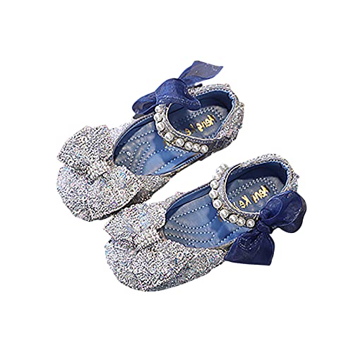 EnJoCho Tennis Shoes for Boys Performance Dance Shoes For Girls Childrens Shoes Pearl Rhinestones Shining Kids Shoes (Blue, 30)3