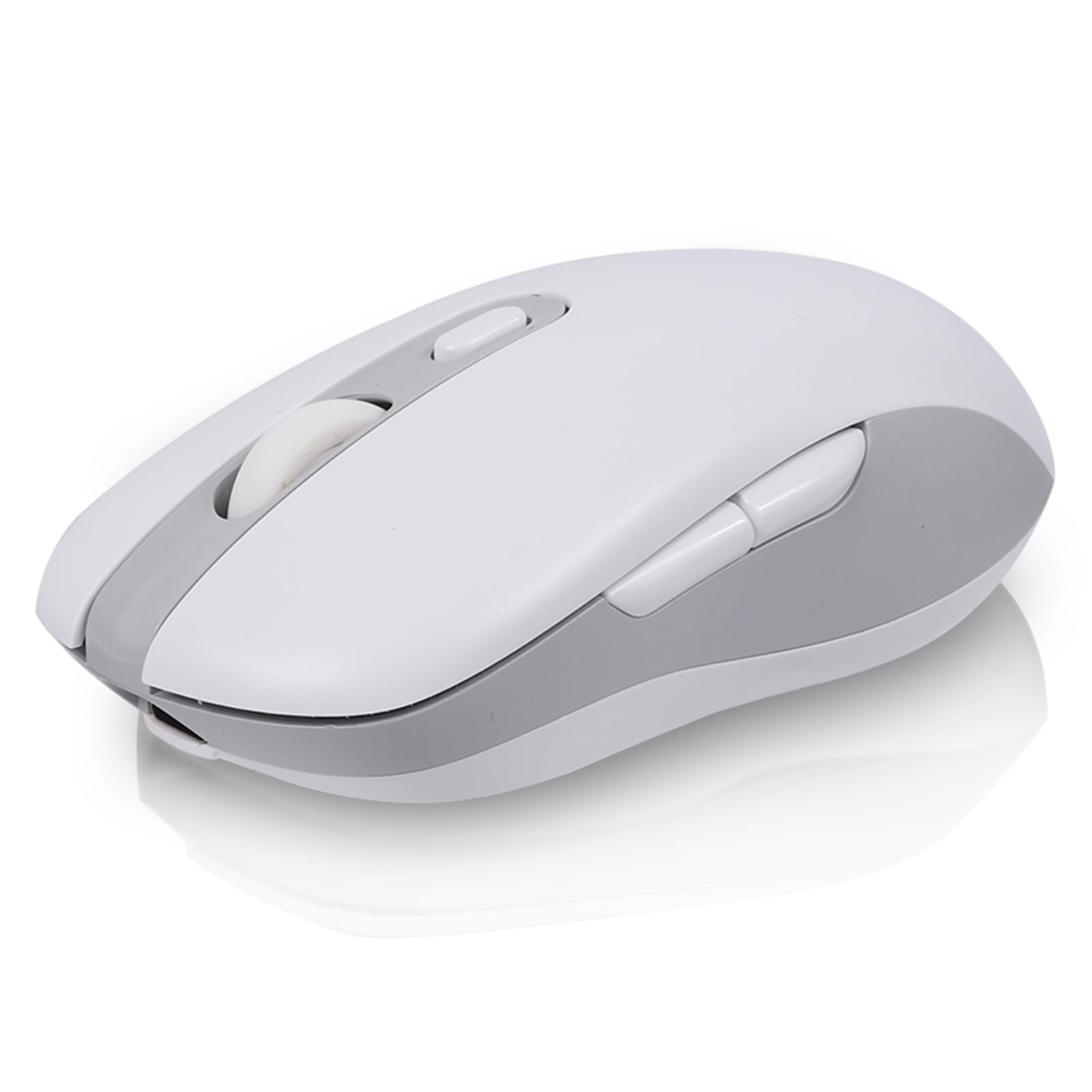 Ratón Bluetooth inalámbrico recargable (blanco)