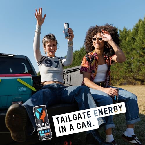 Image of Yesly Energy Drink, Tropical Punch, Naturally Flavored Sparkling Energy Drink With Electrolytes, Magnesium, Potassium, Vitamin C, B6 & B12, Natural Caffeine From Green Tea, 12 Fl Oz Cans, 12 Pack